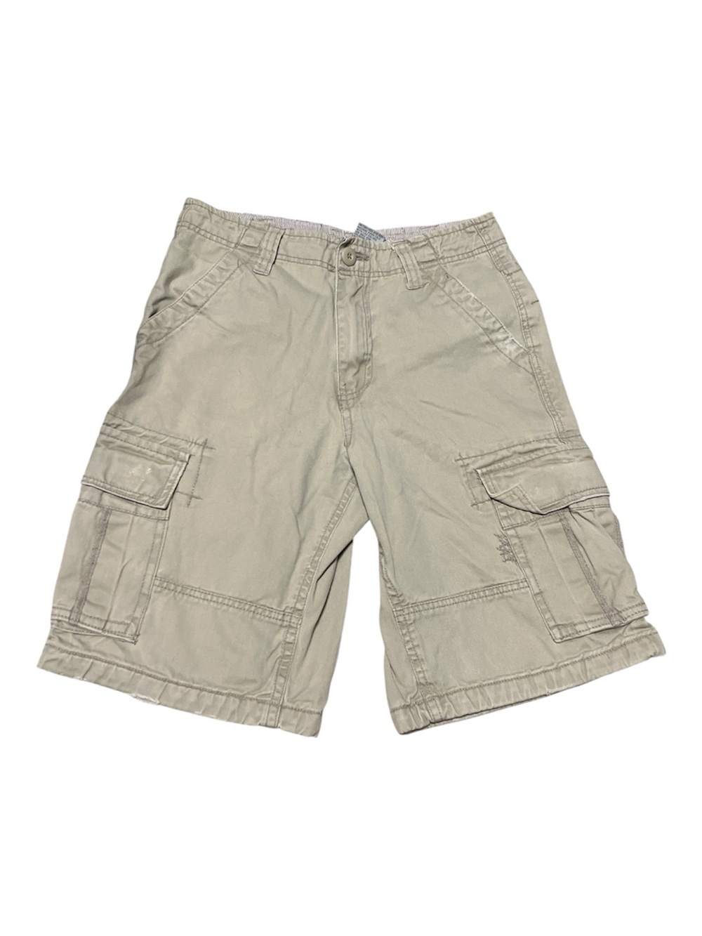 Boys khaki Beige Cargo Shorts - Casual Utility Style multi pockets sz 14